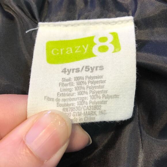 Crazy  8 Pastel Polka Dot Brown Zip up  Puffer Vest Size 4 years 5 years - Picture 11 of 13